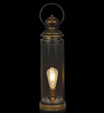 Gold Metal LED Outdoor Lantern 21” Decorative Battery Powered Accent Light