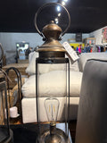 Gold Metal LED Outdoor Lantern 21” Decorative Battery Powered Accent Light