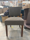 Upholstered Dining Chair Fabric Seat Wood Legs Modern Kitchen Side Chair Brown