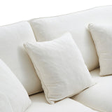 White Linen Feathers Sofa Sectional by ValYou - comfortable sectional sofa - modern and soft - 80” wide