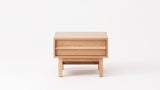 EQ3 Marcel Mid-Century Nightstand – Oak Solid Wood Bedside Table with Soft-Close Drawer, Open Shelf, Modern Bedroom Storage