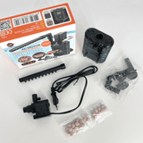 UP Aqua D-761 mini internal aquarium filter – contents laid out with retail box