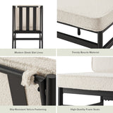 Odelia dining chair in pearl white bouclé – feature highlights