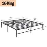 Queen 14-inch metal platform bed frame – image 46