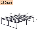 Queen 14-inch metal platform bed frame – image 52
