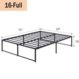 Queen 14-inch metal platform bed frame – image 69
