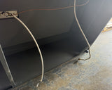 Real Flame Aegean 70 inch rectangle propane fire pit table in Mist Gray – real photo of the underside gas line and igniter wire