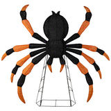 Northlight 4.5 ft lighted spider Halloween decoration – black and orange fabric body with purple LED lights on stand
