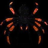 4.5 ft black and orange lighted spider with purple LEDs against black background – front view