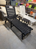 Black chaise lounge chair and side table – real photo 3