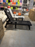 Black chaise lounge chair and side table – real photo 4