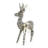 Alpine CHT1052 48" rattan reindeer with burlap bow – product view on white