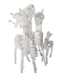 Alpine CHT1118A 3-piece lighted crystal wire reindeer set – buck, doe and fawn with knit scarves, real photo on white
