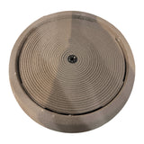 Alpine ribbed bowl floor fountain in Charcoal – top view of the concentric-ripple basin and center bubbler