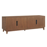 Bayside Furnishings Colin 72" accent console in walnut finish with fluted doors – back view with cable cutouts (stock)