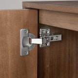 Bayside Furnishings Colin 72" accent console in walnut finish with fluted doors – slow-close hinge detail (stock)