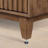 Bayside Furnishings Colin 72" accent console in walnut finish with fluted doors – tapered leg detail (stock)