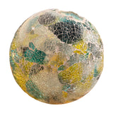 Green and yellow crackle glass mosaic gazing globe – real photo