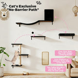 5-piece wall-mounted cat shelves set – black, climbing path overview