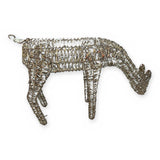 Alpine DXP114 41" gold foil grazing reindeer doe, head down – side view on white