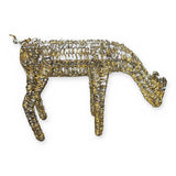 Alpine DXP114 gold foil grazing reindeer doe lit up with warm white LED fairy lights – side view on white