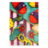 Summer garden flag – flip-flops, sunglasses and beach towel