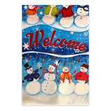 Winter snowman Welcome garden flag