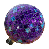 Alpine purple embossed tile glass mosaic gazing globe – real photo