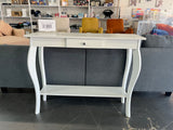 Narrow Console Table with Drawer, Chic Accent Sofa Table, Entryway Table, White