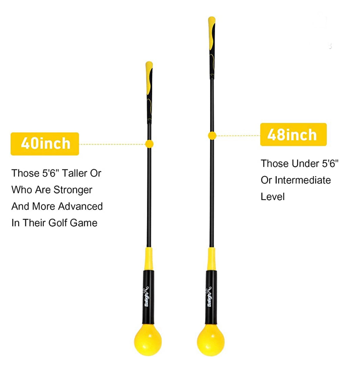 Balight Golf Swing Trainer Aid and Correction for Strength Grip Tempo & Flexibility Training Suit for Indoor Practice Chipping Hitting Golf Accessories
