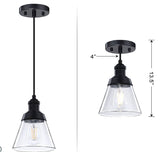 Industrial Modern 1 Light 3 Pack Hanging Pendant Light 6.5 Inch Clear Glass Shade