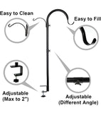 2 Pack Three Span Deck Hook, 37 Inches Deck Bird Feeder Pole, Hanging Baskets Porch Multi-Hook for Deck Kit with Three Branches for Plant Hangers, Lanterns, Wind Chimes and More