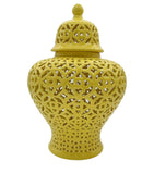 GT Direct 19.5” Lattice Ginger Jar with Lid - Stunning Home Decor with Intricate Mediterranean Inspired Lattice Work - Living Room and Kitchen Decoration - 19.5” (Sage Green)