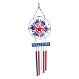 Alpine patriotic WELCOME wind chime – Doves design, real photo on white