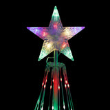 Alpine LUC141S-MC 48" cone Christmas tree – unlit and lit with multicolor LEDs