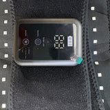 Black LED red light therapy massage belt with digital controller – real photo, controller close-up