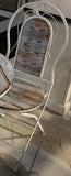 Alpine weathered wood blue and white bistro table with 1 chair – the folding chair