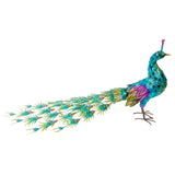 Alpine HEH378 jumbo blue peacock statue – side profile on white background