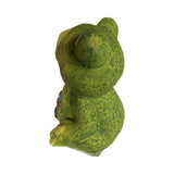 Alpine ceramic frog with beaded flower belly – real photo, back
