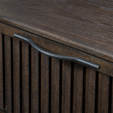 Henredon Ryland 71" 6-drawer dresser, walnut finish with fluted drawer fronts – solid metal pull and reeded drawer front detail (stock)