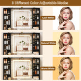 Black vanity desk – mirror light color modes: warm, natural and cool white (manufacturer image)