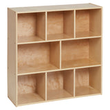 ECR4Kids Streamline 8-compartment storage cabinet Natural birch – front product view
