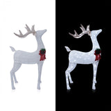 Alpine WDR152 50" mesh reindeer – daytime and lit nighttime views
