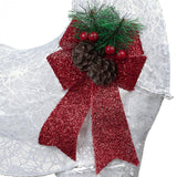 Alpine WDR152 reindeer – close-up of red glitter bow with greenery
