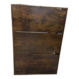 Wodeer rustic brown shoe storage cabinet with 3 flip drawers – real photo of this cabinet, front, on white