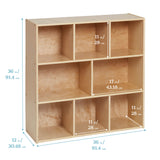ECR4Kids Streamline 8-compartment storage cabinet Natural birch – additional product view