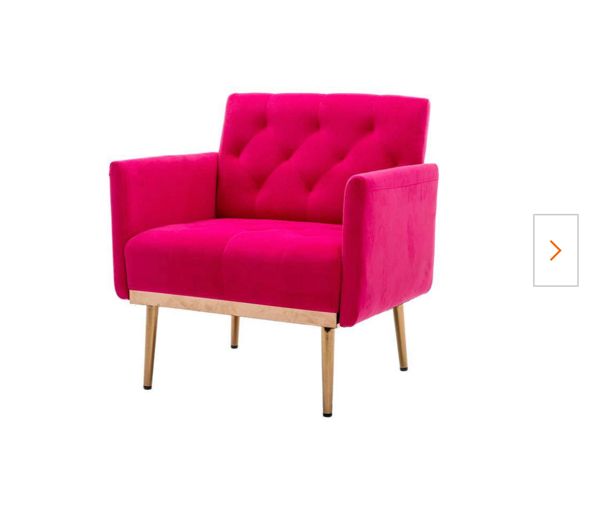 Rose Red Velvet Leisure Single Sofa Chair