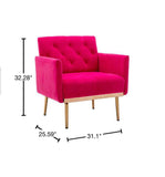 Rose Red Velvet Leisure Single Sofa Chair