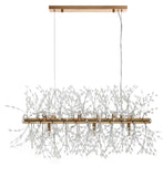 9-Light Dandelion Modern Linear Chandelier with Crystal Beaded Accents