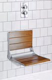 18" Wall-Mounted Folding Serena Teak Wood Shower Bench Seat